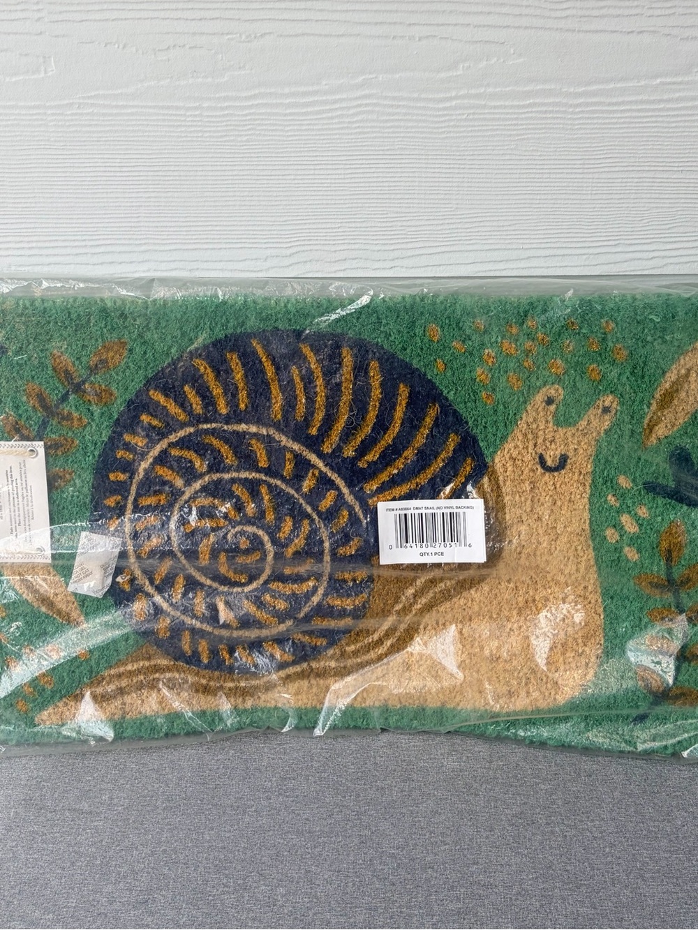 Danica Studio Snail Doormat 30x18 100% Coir Fiber Glitter Accents India - Picture 2 of 10